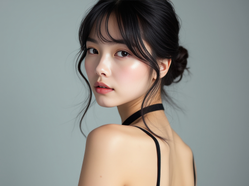 검은 머리 젊은 여성