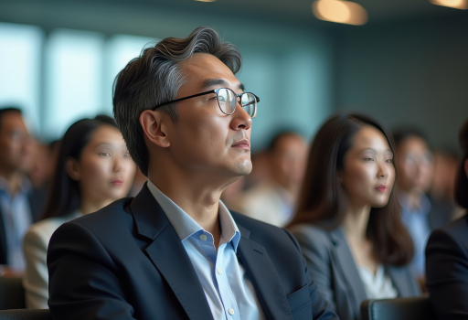 정장을 입은 생각에 잠긴 남성