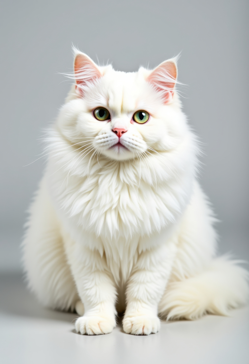 푹신한 흰색 페르시안 고양이