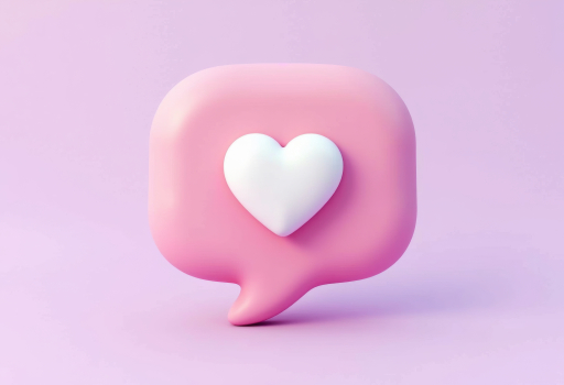 3D 분홍 심장 방울